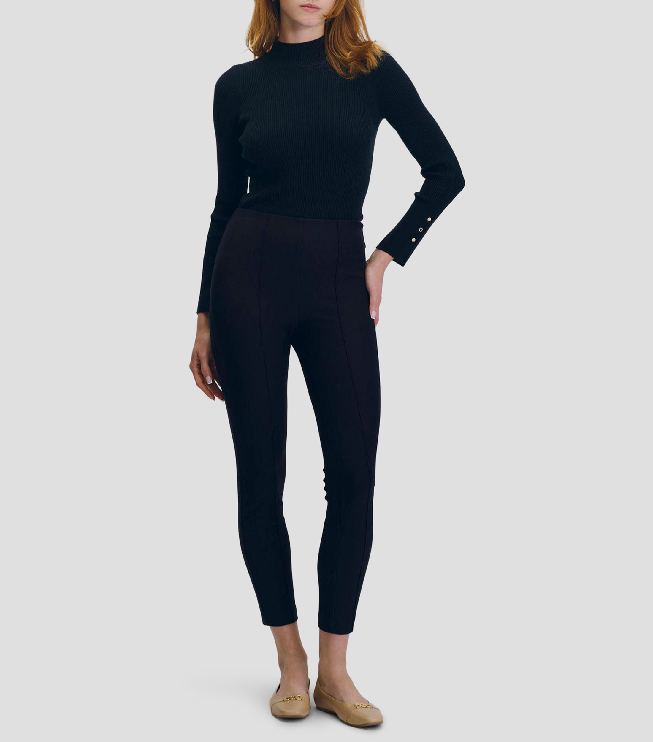 Leggings Tiro Alto Con Costilla